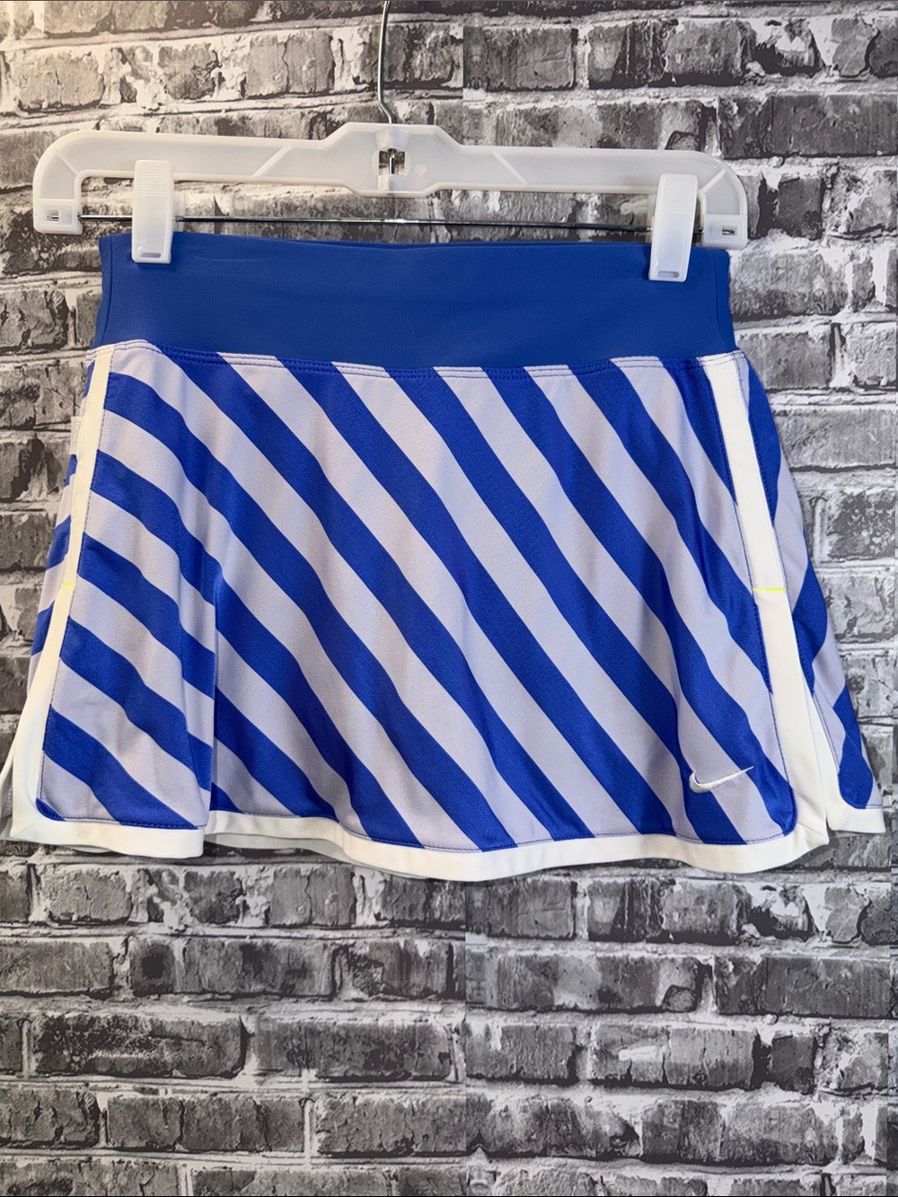 Nike Royal Blue and White Diagonal Stripe Skort